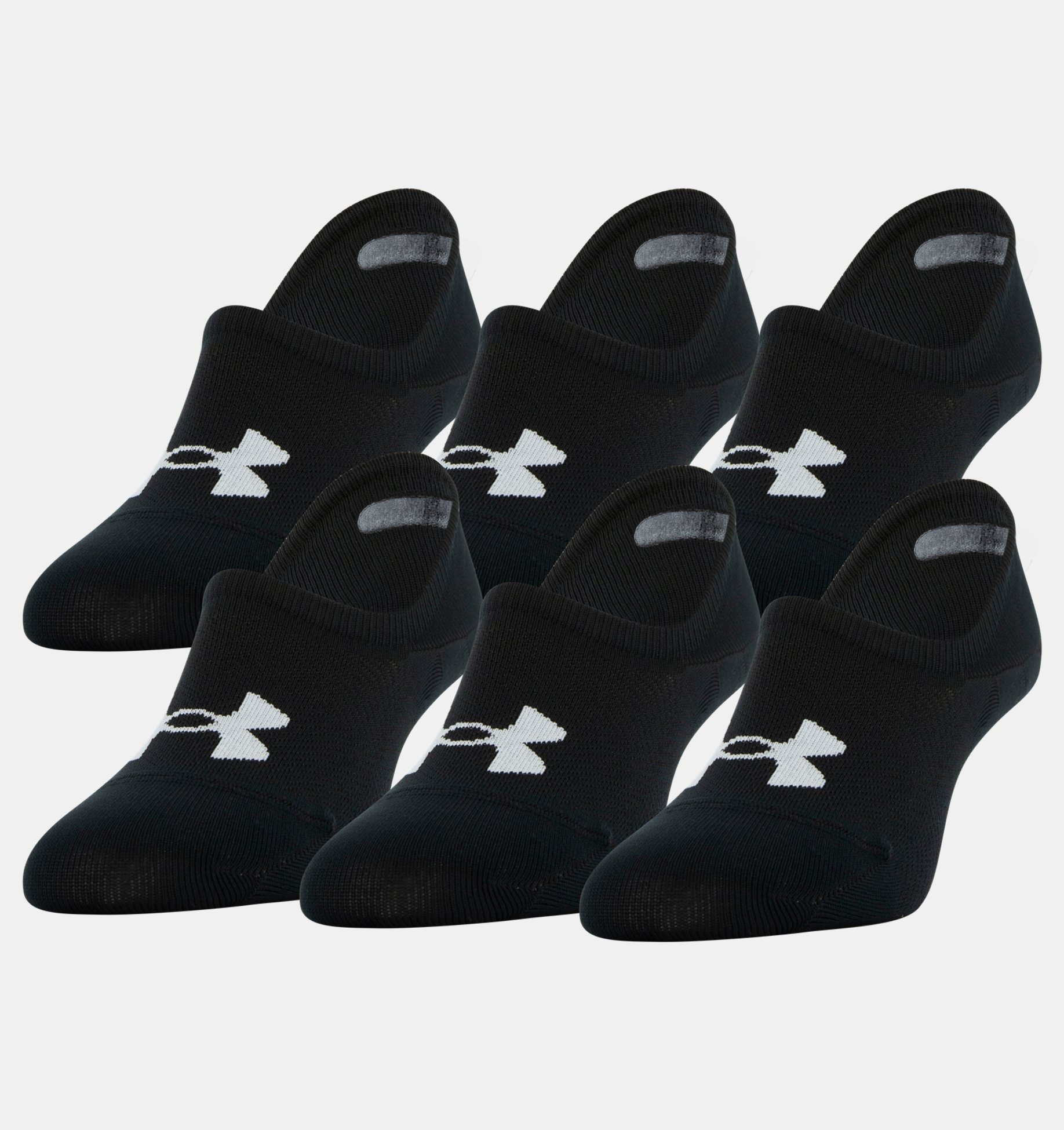 Under Armour Essential 6 Pack Womens No Show Socks White Invisible Liner Sports 